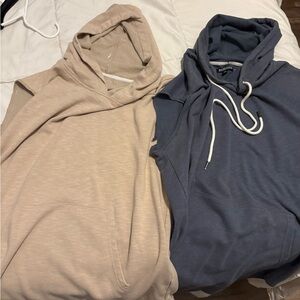 Men's Casual Beige and Blue Hoodies light weight sleeveless hoodies